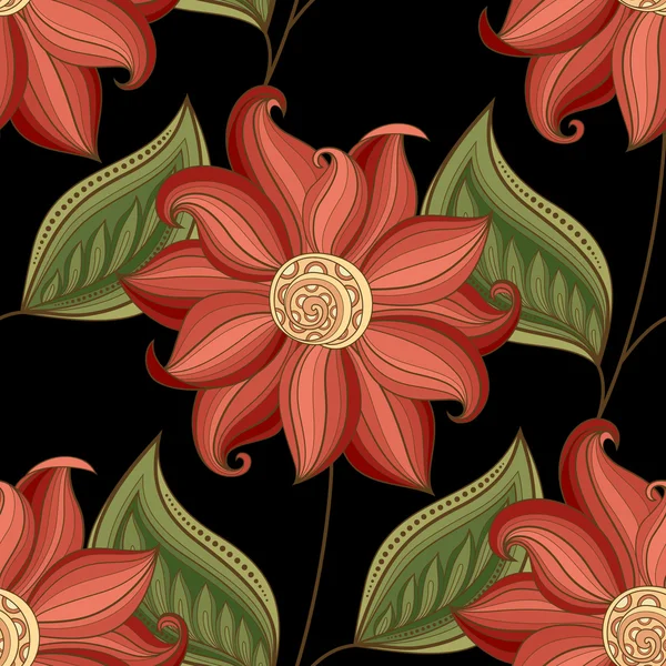 Patrón floral sin costura abstracto — Vector de stock