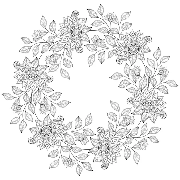 Résumé Arrière-plan floral monochrome — Image vectorielle