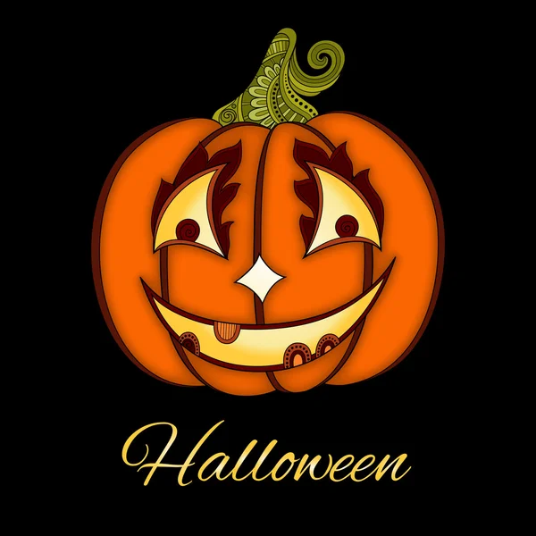 Decorative Colored Halloween Pumpkin — Stockvector