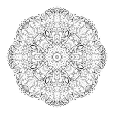 Güzel süs siyah Mandala