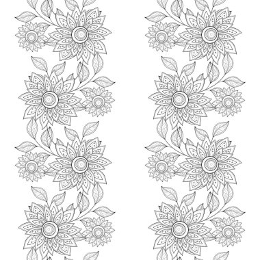 Soyut tek renkli çiçek desenli