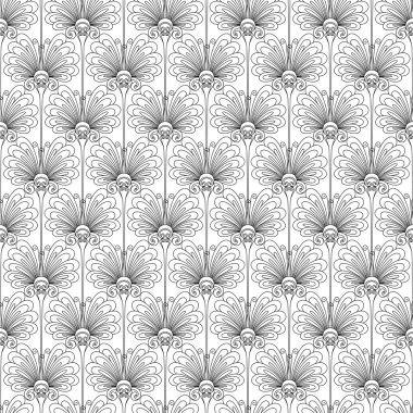 Soyut tek renkli çiçek desenli