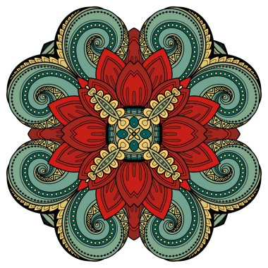 Soyut süs renkli kontur Meydanı