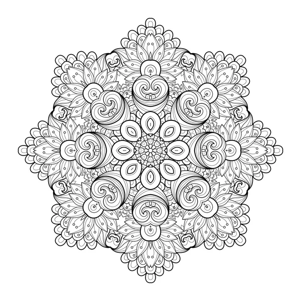 Hermoso mandala negro ornamental — Archivo Imágenes Vectoriales