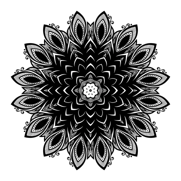 Abstraktes schwarzes Ornament Mandala — Stockvektor