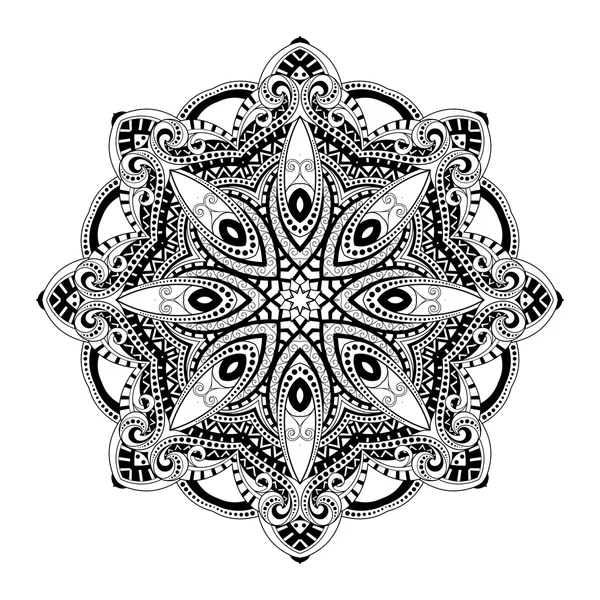 Streszczenie Ornament Mandala kontur — Wektor stockowy