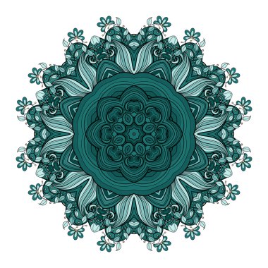 Renkli kontur süsleme Mandala