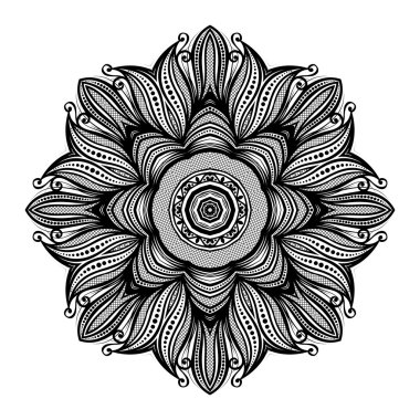 Siyah dekoratif Mandala