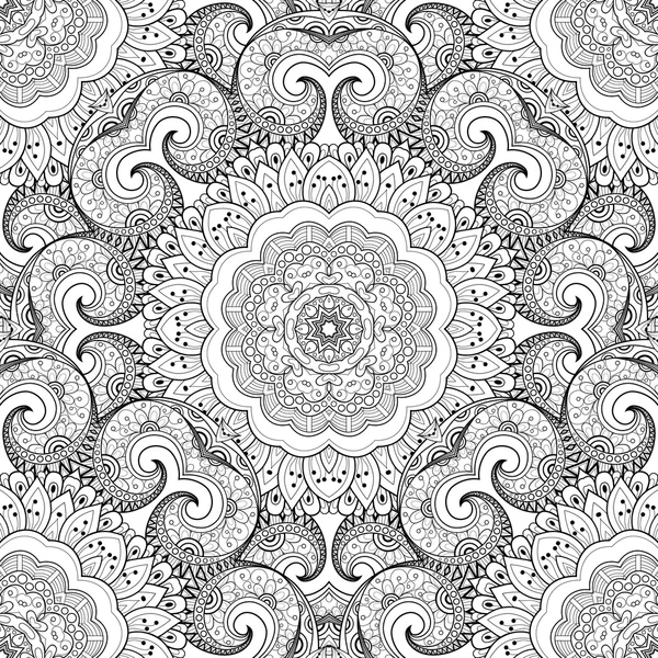 Monochroom Ornament abstracte patroon — Stockvector