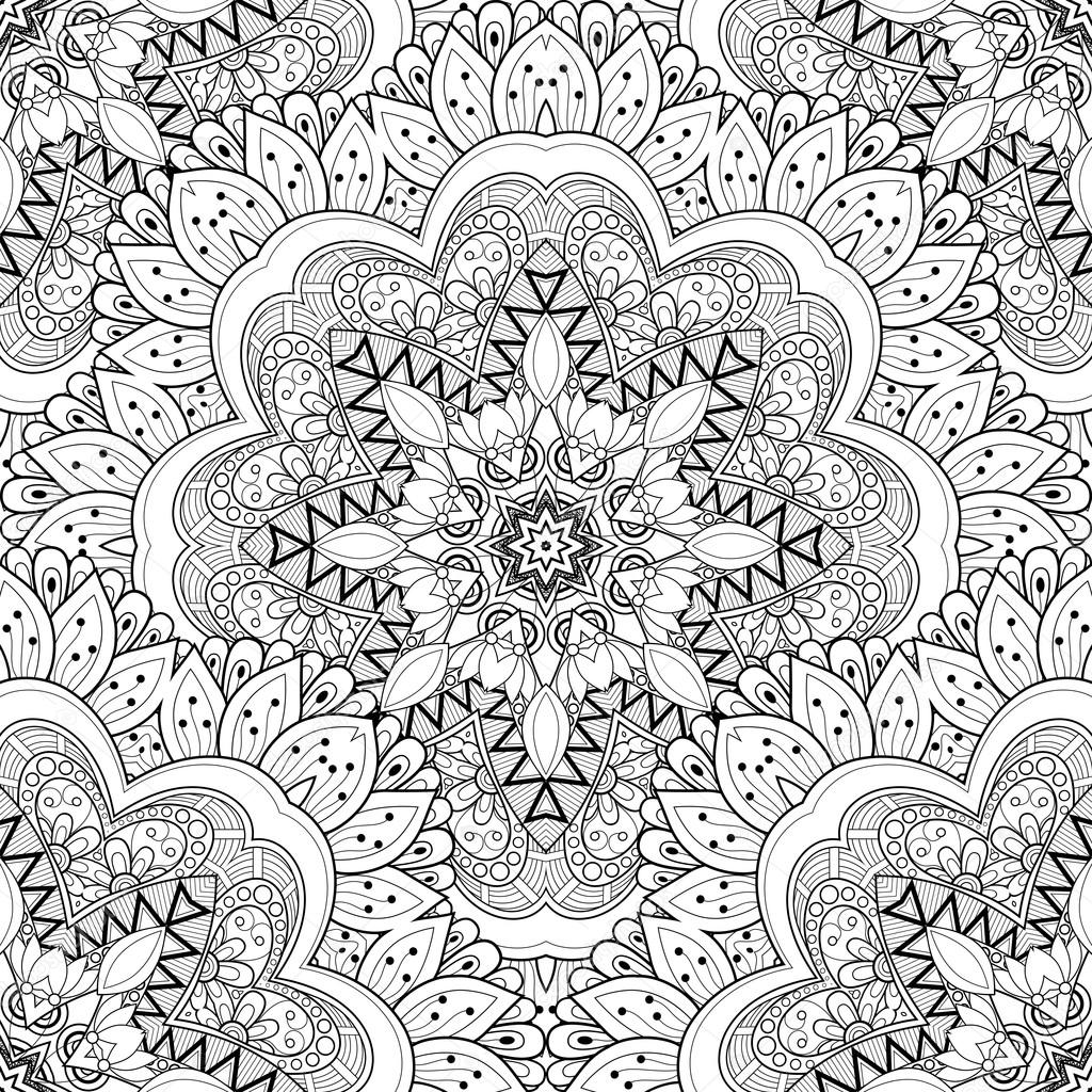 Abstract  Monochrome Ornament Pattern