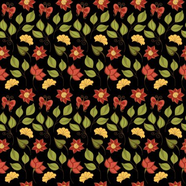 Soyut, dikişsiz çiçek deseni