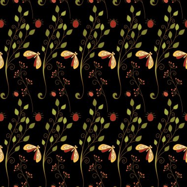 Soyut, dikişsiz çiçek deseni