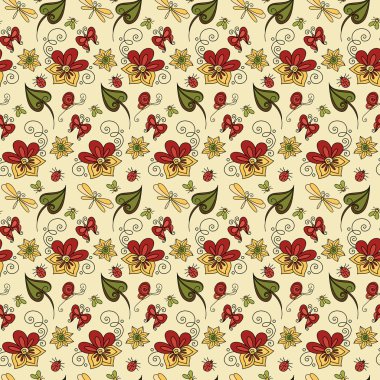 Soyut, dikişsiz çiçek deseni