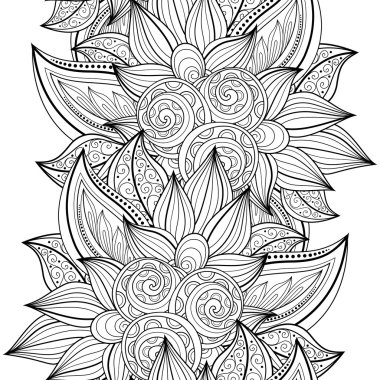 Soyut tek renkli çiçek desenli