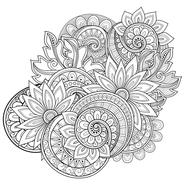 Résumé Arrière-plan floral monochrome — Image vectorielle