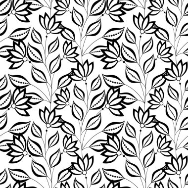 Tek renkli soyut çiçek desenli