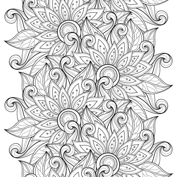 Modèle floral abstrait monochrome — Image vectorielle