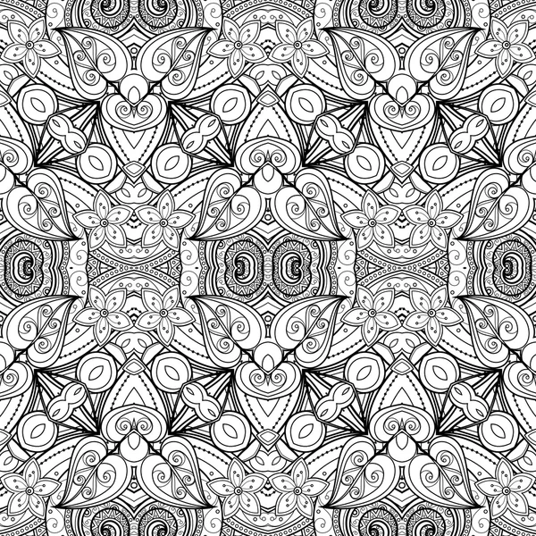 Abstract Monochrome Ornate Pattern — Stock Vector