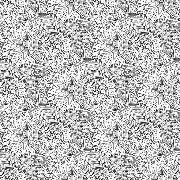 Modèle floral abstrait monochrome — Image vectorielle