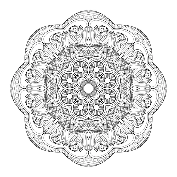 Abstracte Contour Ornament Mandala — Stockvector