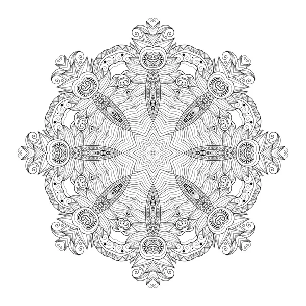 Ornamento de contorno abstrato Mandala — Vetor de Stock