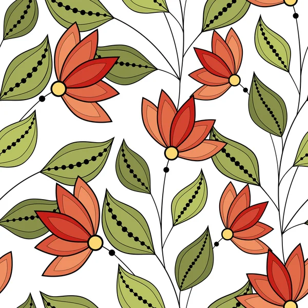 Colored Seamless Floral Pattern — Stock Vector