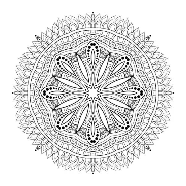 Abstraktes Ornament Konturmandala — Stockvektor