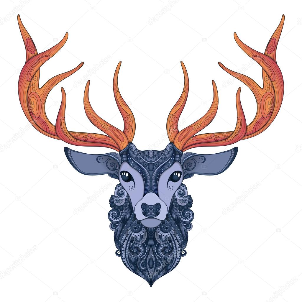 Ornate Deer Horned Head