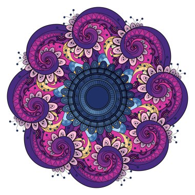 Renkli kontur süsleme Mandala