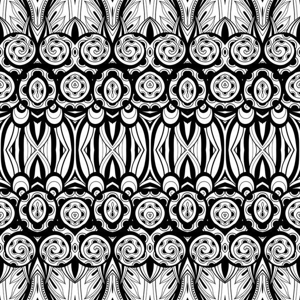 Patrón monocromo ornamentado — Vector de stock