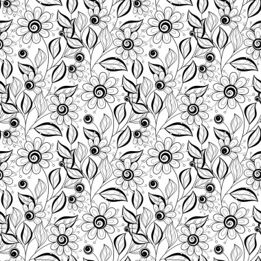 Tek renkli soyut çiçek desenli