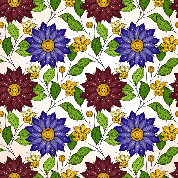 Modèle floral sans couture coloré — Image vectorielle