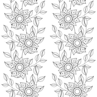 Soyut tek renkli çiçek desenli