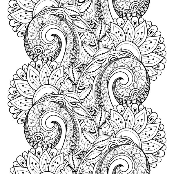 Modèle floral monochrome abstrait — Image vectorielle