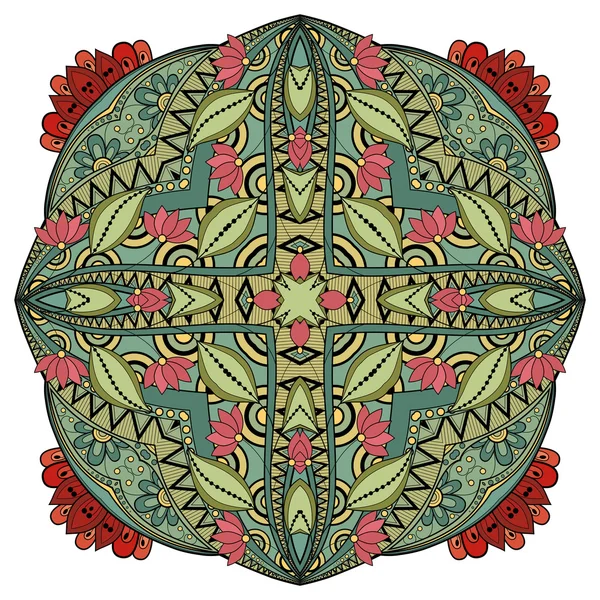 Abstraktes Ornament farbige Kontur Quadrat — Stockvektor