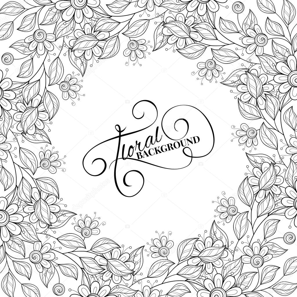 Abstract Monochrome Floral Background Vector Image By C Krivoruchko Vector Stock