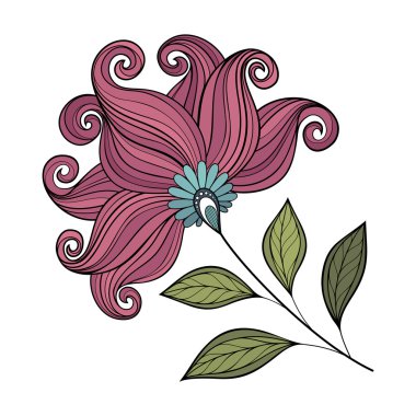 Renkli kontur çiçek