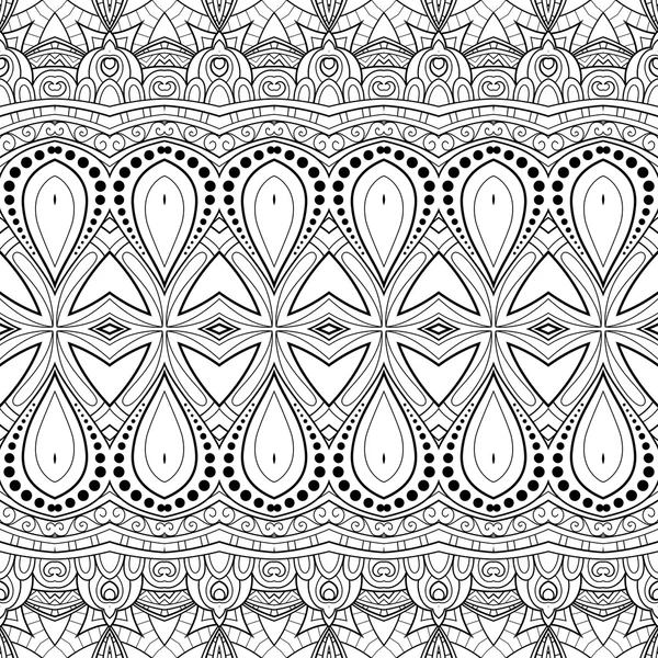 Seamless Monochrome Ornate Pattern — Stock Vector