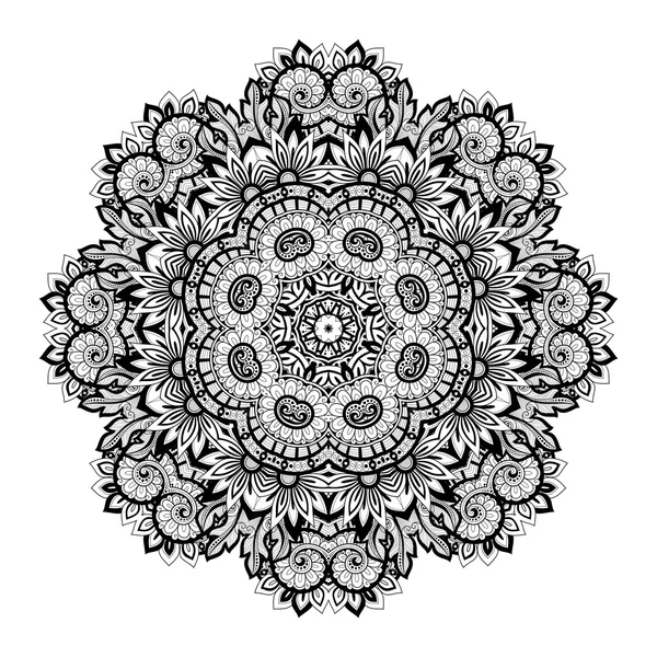 Déco Mandala Contour monochrome — Image vectorielle