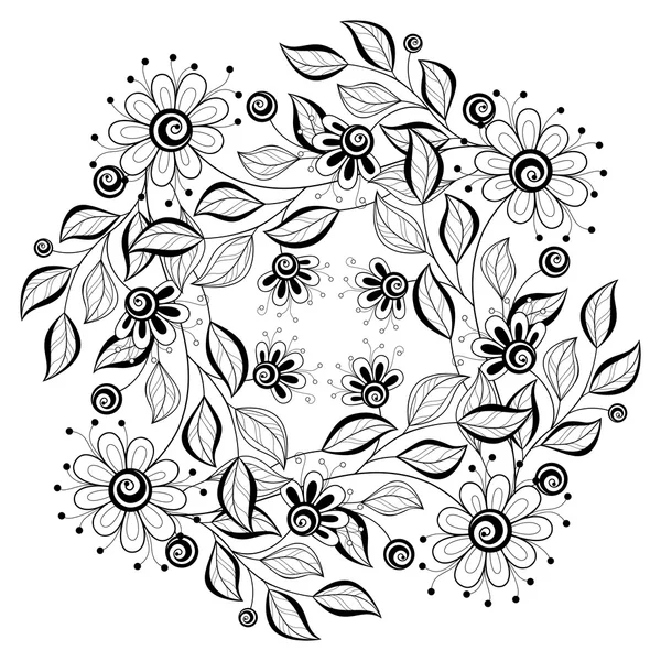 Résumé Arrière-plan floral monochrome — Image vectorielle