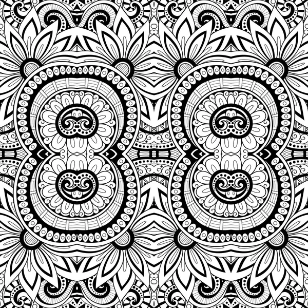 Patrón tribal blanco y negro abstracto — Vector de stock