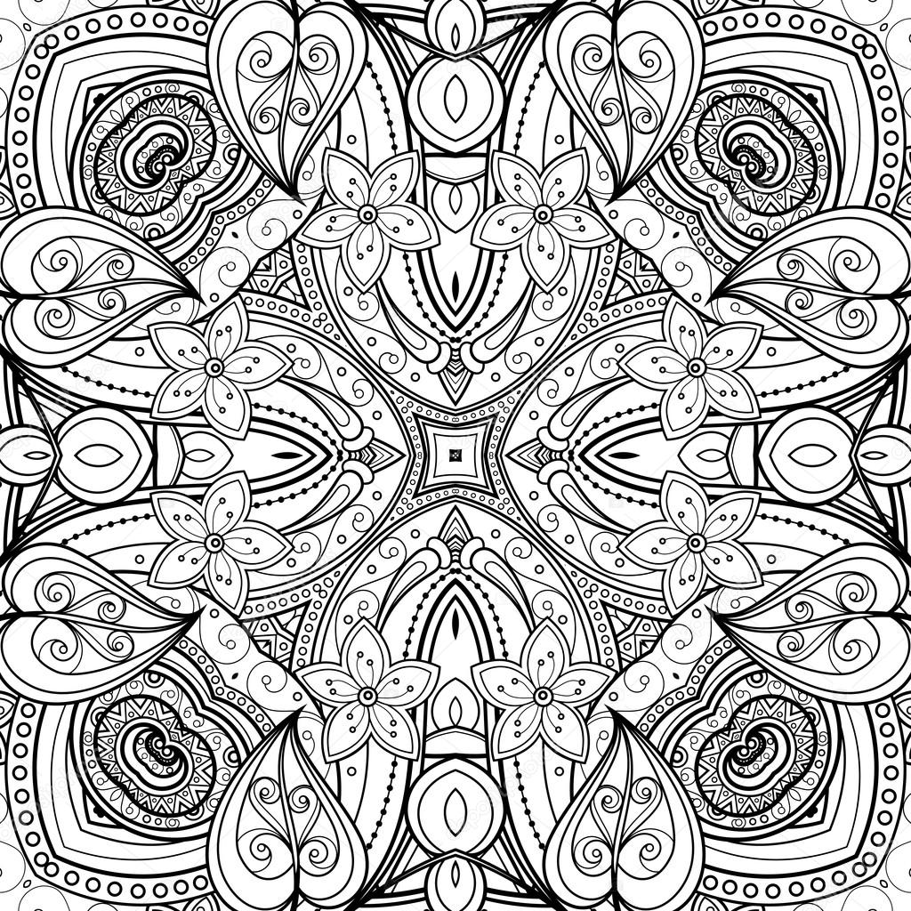Abstract Black and White Tribal Pattern