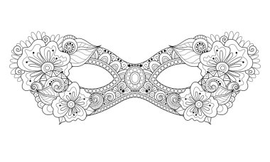 Tek renkli Mardi Gras karnaval maskesi