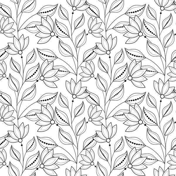 Modèle floral monochrome abstrait — Image vectorielle