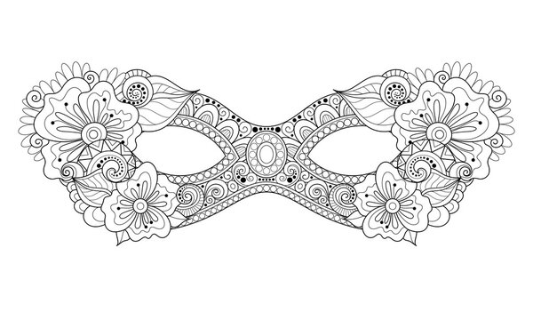 Monochrome Mardi Gras Carnival Mask