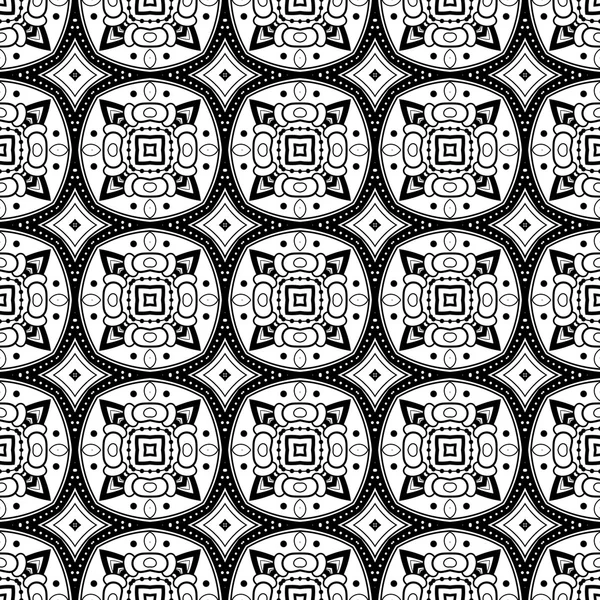 Modèle de dentelle noire et blanche — Image vectorielle