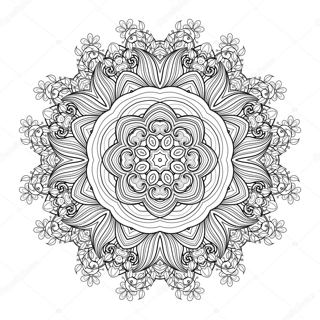 Abstract Ornament Contour Mandala