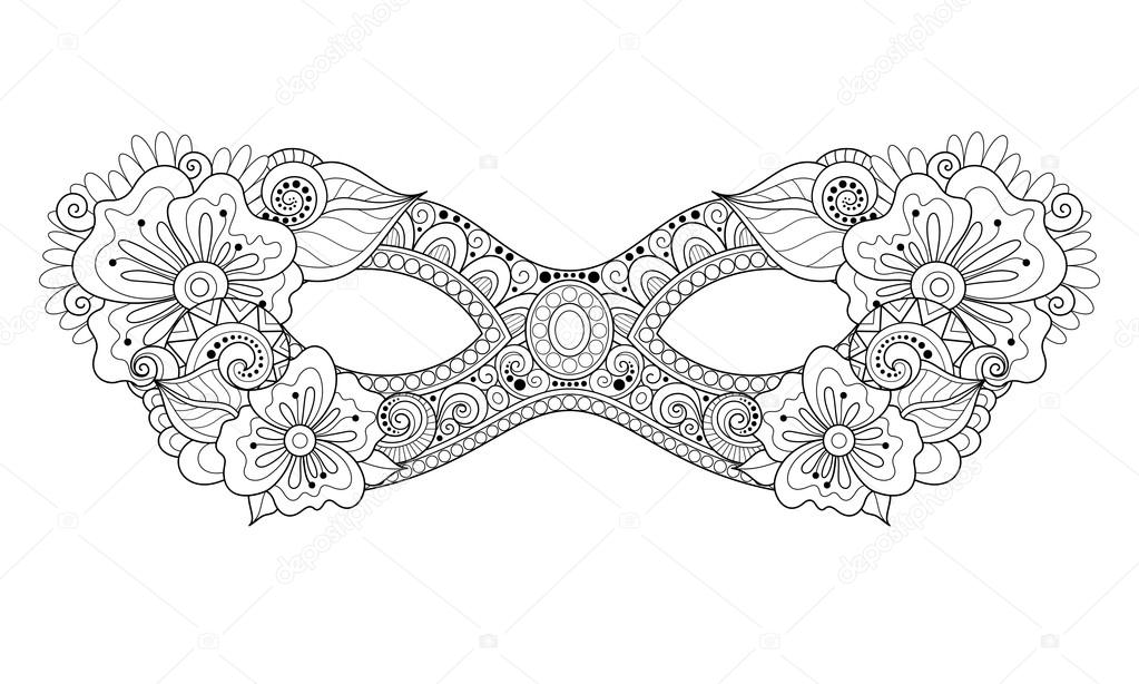 Monochrome Mardi Gras Carnival Mask