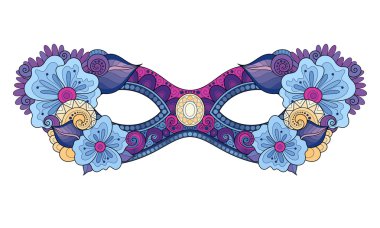 Süslü renkli karnaval maskesi