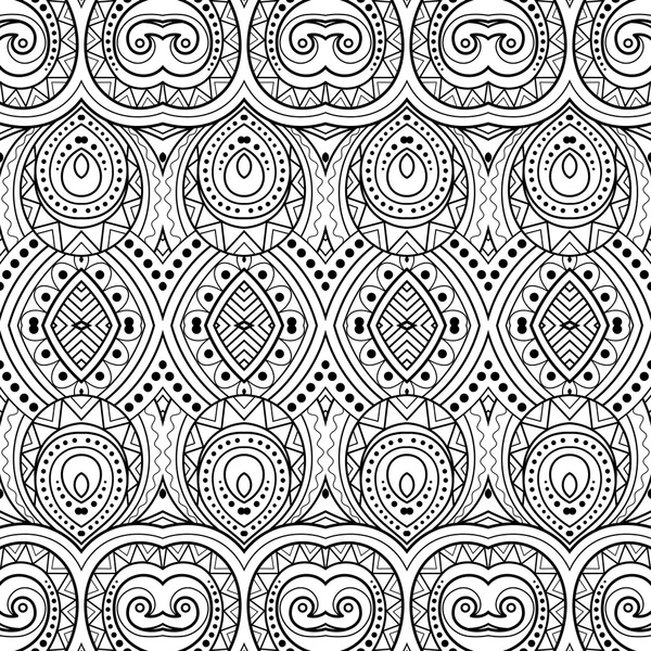 Padrão tribal preto e branco abstrato — Vetor de Stock